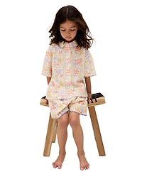 Raffya Kids Gilly Scalloped Edge Matisse Print Shorts
