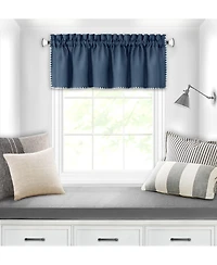 Kate Aurora Coastal Hamptons Living Textured Rod Pocket Window Valance - Tan/Linen