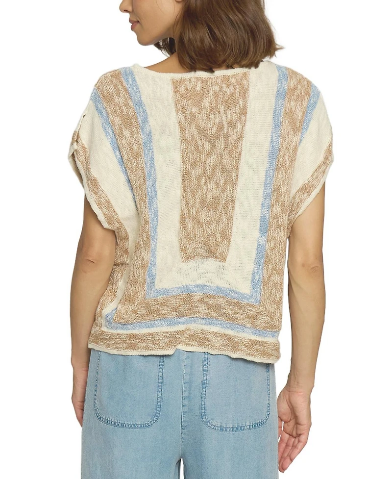 Central Park West Women's Mitred Stripe Square Top