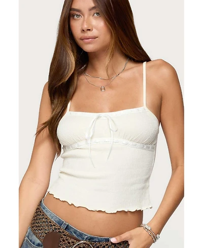 Edikted Women's Misty Lacey Textured Tank Top