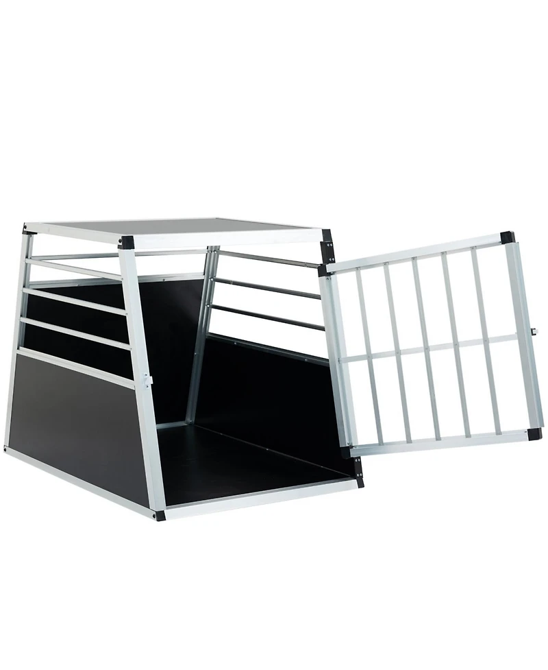Streamdale Furniture Aluminum Pet Transport Box - 35x25x27in Black/Silver