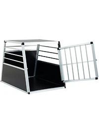 Streamdale Furniture Aluminum Pet Transport Box - 35x25x27in Black/Silver