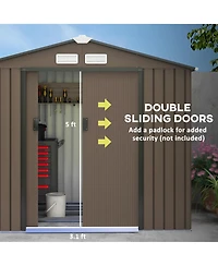 Outsunny 7' x 4' Storage Shed Garden Tool House w/ Vents Doors