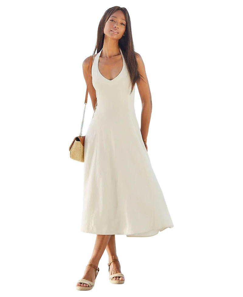 Lascana Women's Flowy Halter Neck Dress