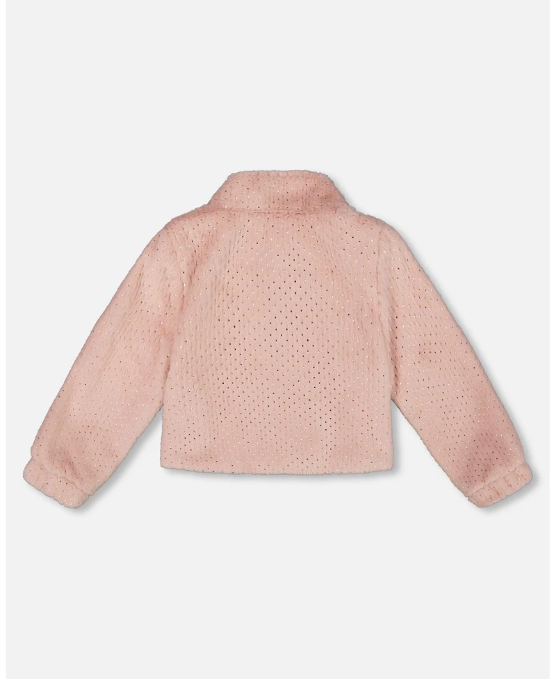 Deux par Girl Fake Fur Short Jacket Pink - Toddler|Child