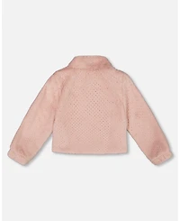 Deux par Girl Fake Fur Short Jacket Pink - Toddler|Child