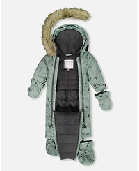 Deux par Baby Boy One-Piece Play Snowsuit Designed for Car Seat Sage Animal Print - Baby|Toddler