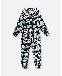 Deux par Baby Girl One-Piece Thermal Underwear Smiley Face