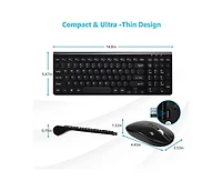 risokeys Wireless Keyboard and Mouse Combo, Wireless Usb Mouse and Computer Keyboard Set, Compact and Silent for Windows Laptop, Desktop