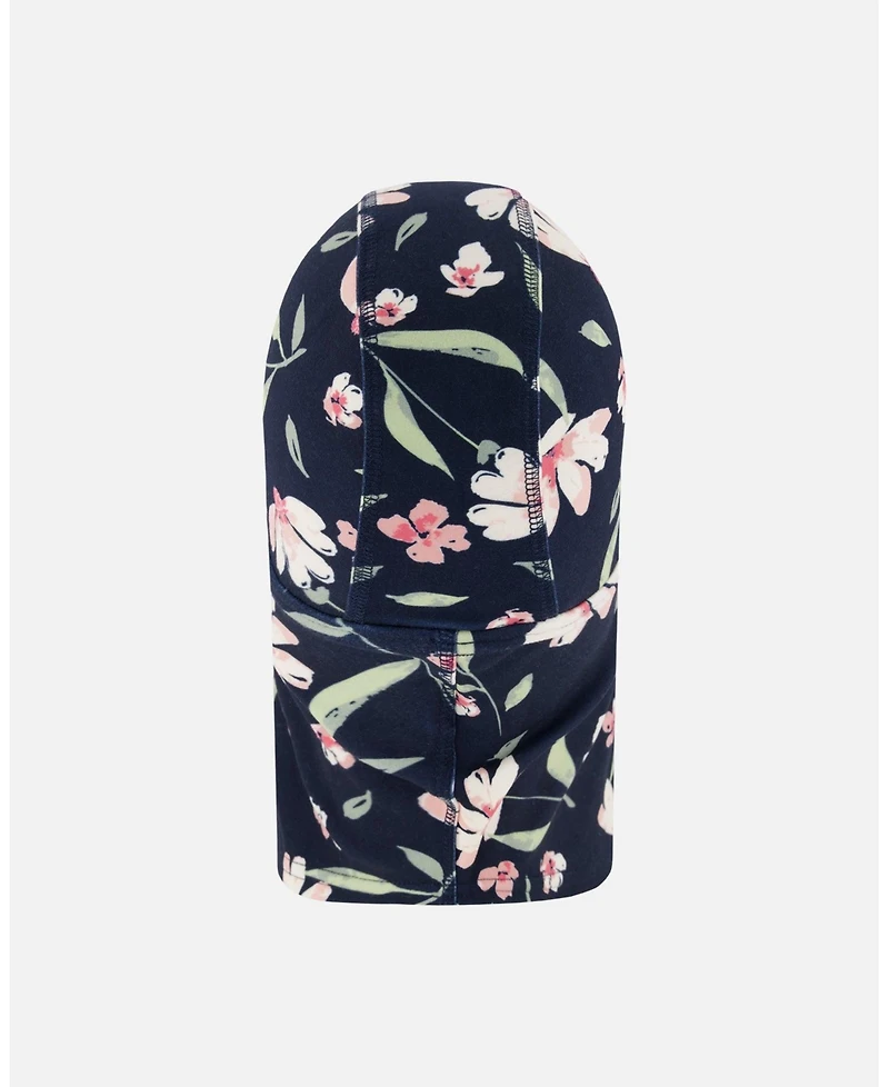 Deux par Girl Brushed Jersey Balaclava Navy Flower Print - Toddler|Child