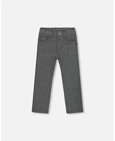 Deux par Boy Stretch Jacquard Pants Grey Herringbone - Toddler|Child