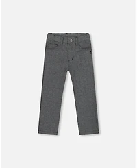 Deux par Boy Stretch Jacquard Pants Grey Herringbone - Toddler|Child