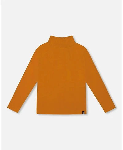 Deux par Girl Super Soft Ribbed Mock Neck Top Golden Yellow