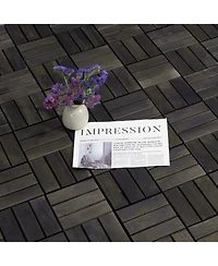 Streamdale Furniture Acacia Wood Deck Tiles Checker Pattern 30 Pcs