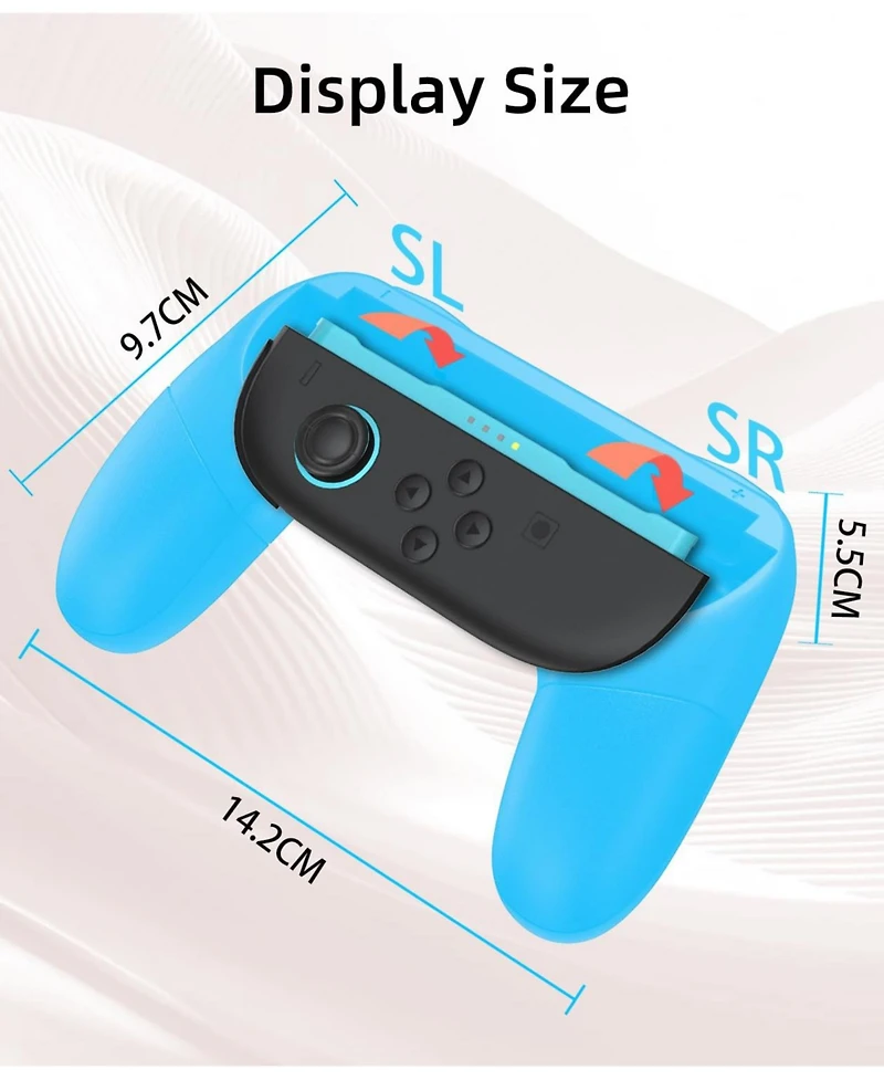 Nbcp Grip Handles for Nintendo Switch 2-Pack, Anti-Slip, Wear-Resistant Comfort Grips for Joy-Con Controllers