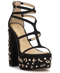 Jessica Simpson Women's Aamina Strappy Platform Anniversary High-Heel Charm Sandals
