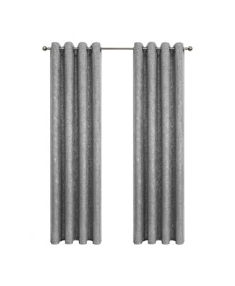 Kate Aurora 2 Pack Glam Metallic Sparkle Thermal Light Filtering Grommet Top Curtains