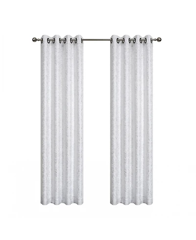 Kate Aurora 2 Pack Glam Metallic Sparkle Thermal Light Filtering Grommet Top Curtains