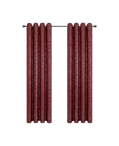 Kate Aurora 2 Pack Glam Metallic Sparkle Thermal Light Filtering Grommet Top Curtains