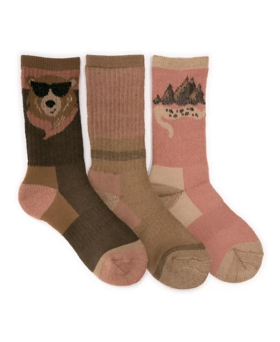 Muk Luks Tall Hiking Heat Retainer Crew Sock 3 Pack
