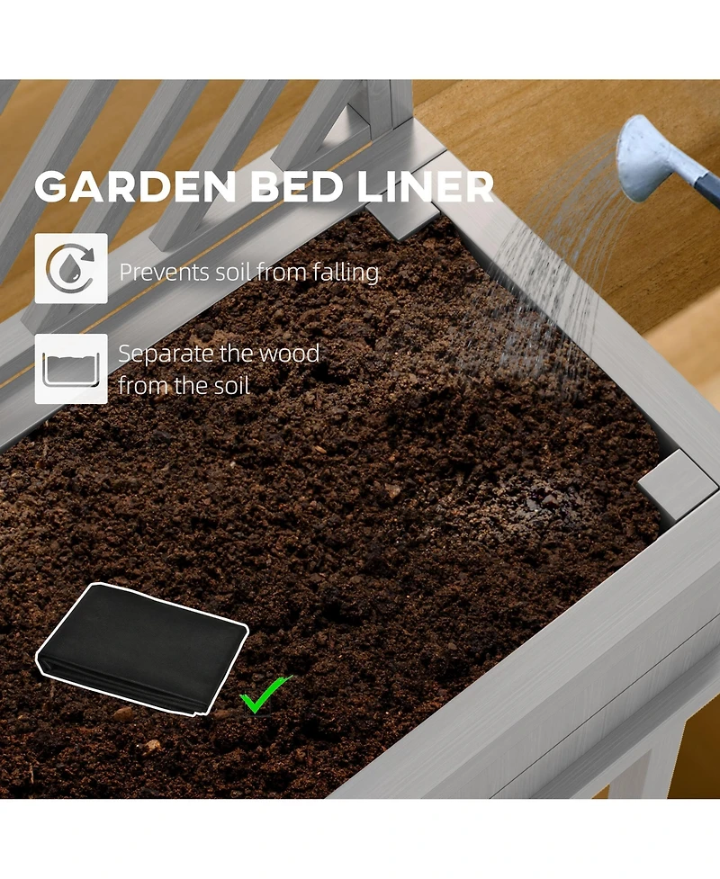 Outsunny Raised Garden Bed with Trellis for Climbing Plants,
