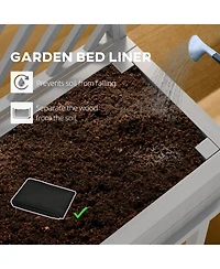 Outsunny Raised Garden Bed with Trellis for Climbing Plants,