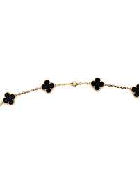 Pre-Owned Van Cleef & Arpels Vintage Alhambra 20 Motifs Necklace 18K Gold and Onyx