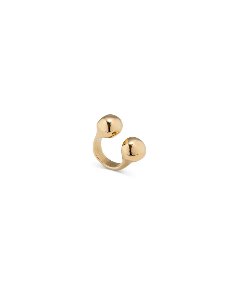 UNOde50 Open Center Two Balls Zen Clad Metal Ring