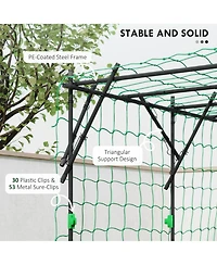 Outsunny 7.3 Ft Tall Metal Garden Trellis for Climbing Plants,