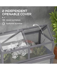 Outsunny Raised Garden Bed with Polycarbonate house,