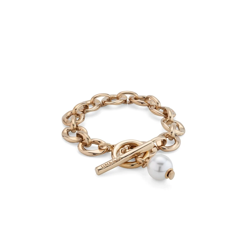 UNOde50 Links and Cultivated Pearl Charm Bracelet