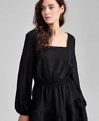 And Now This Women's Embroidered Blouson-Sleeve Fit & Flare Dress, Macy's Exclusive