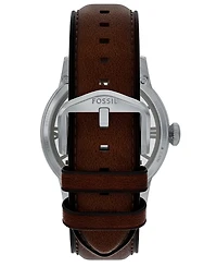 Fossil Men's Townsman Automatic Brown Leather Watch, 44mm