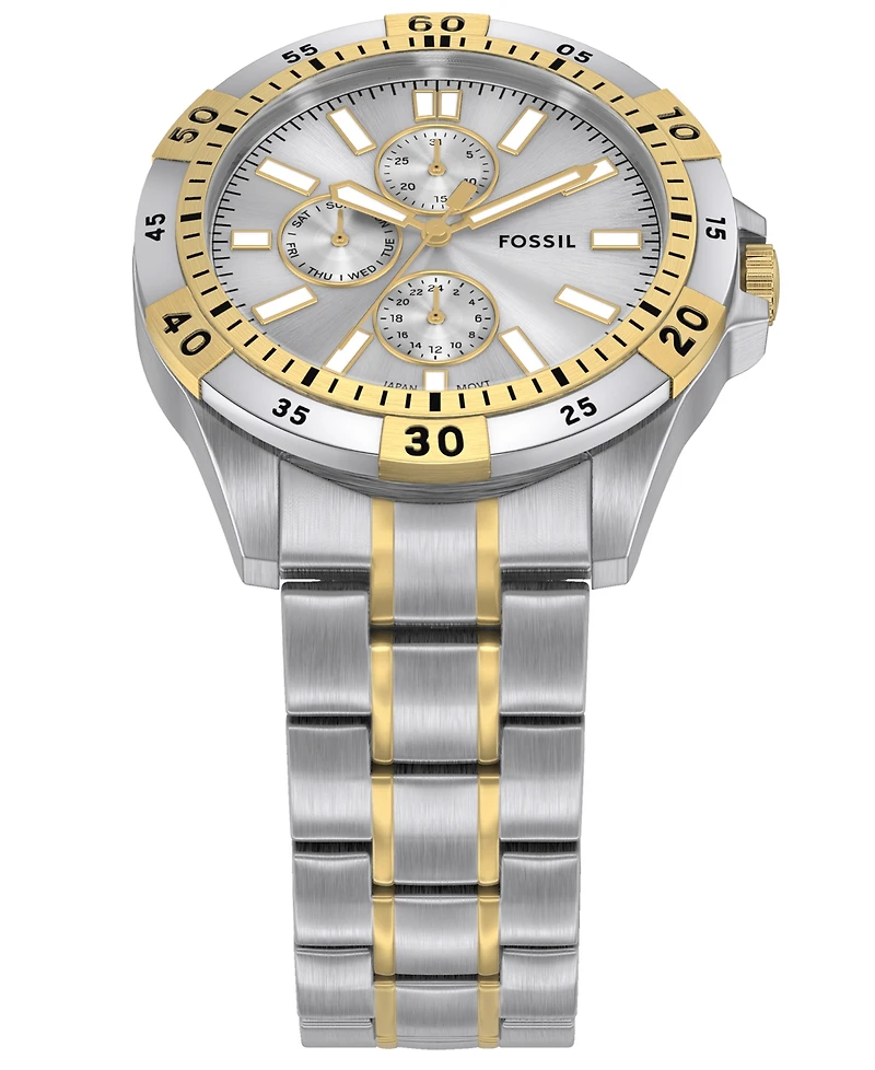 Fossil Men's Garrett Multifunction Two-Tone Stainless Steel Watch, 44mm
