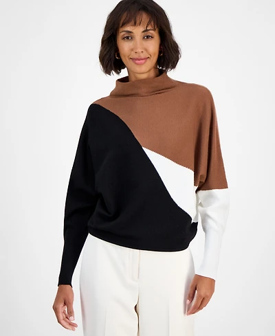 T Tahari Women's Funnel-Neck Dolman-Sleeve Sweater