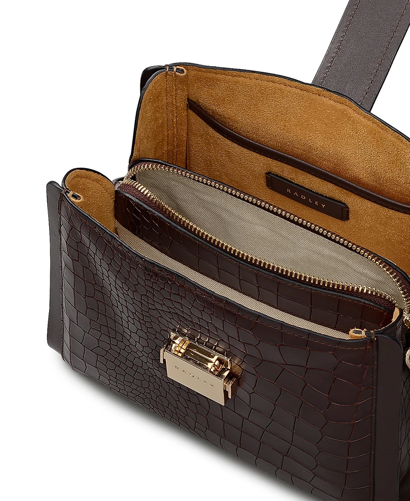 Radley London Sloane Mews Faux Croc Small Zip Top Crossbody Bag