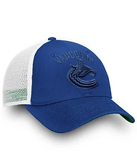 Fanatics Women's Vancouver Canucks Blue/White Iconic Lockup Adjustable Trucker Hat