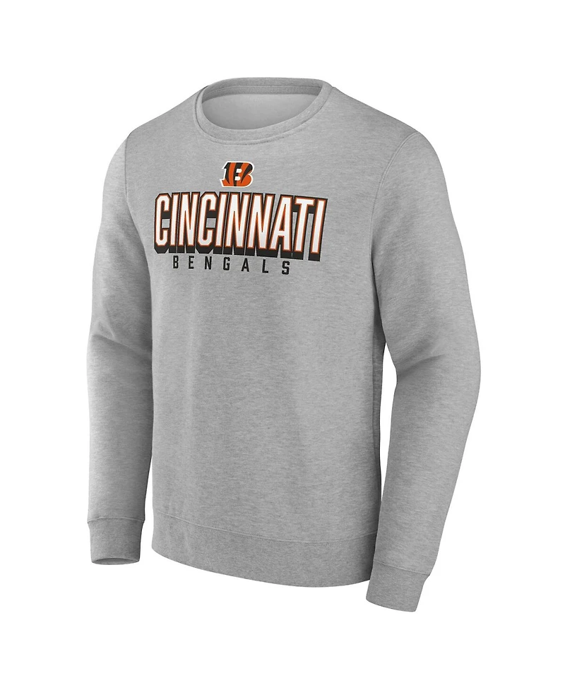 Fanatics Men's Heather Gray Cincinnati Bengals Bold Move Pullover Sweatshirt