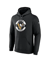 Fanatics Men's Black Pittsburgh Penguins Authentic Pro Core Secondary Fleece Pullover Hoodie