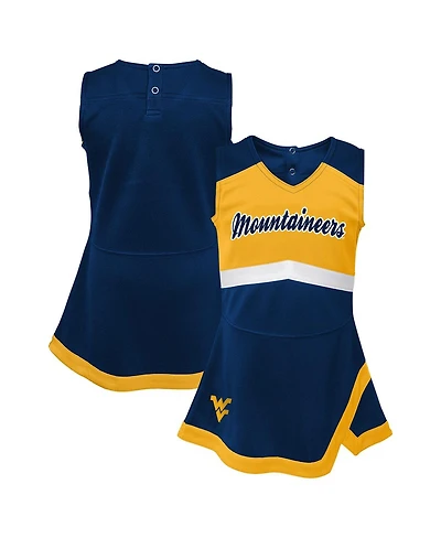 Outerstuff Girls Toddler Navy West Virginia Mountaineers Cheer Captain Dress with Bloomers