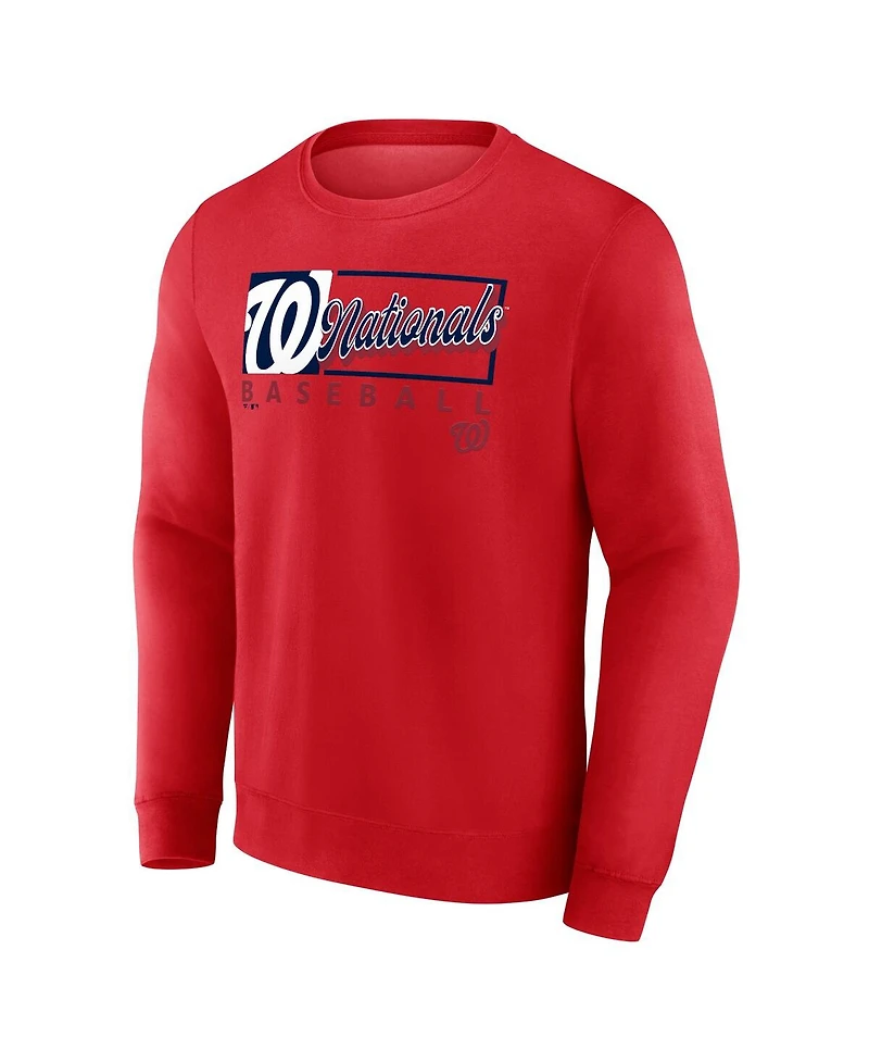 Fanatics Men's Red Washington Nationals Focus Fleece Pullover Sweatshirt