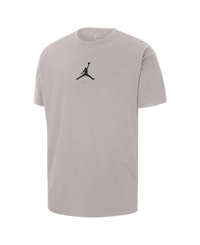 Jordan Men's Stone Brooklyn Nets Statement Edition Jumpman Flight Heavyweight T-Shirt