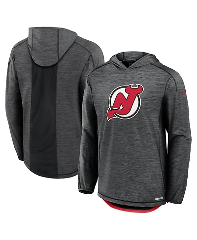 Fanatics Men's Black New Jersey Devils Authentic Pro Rink Lightweight Pullover Hoodie