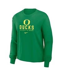 Nike Women's Green Oregon Ducks Primetime University Boxy Long Sleeve T-Shirt