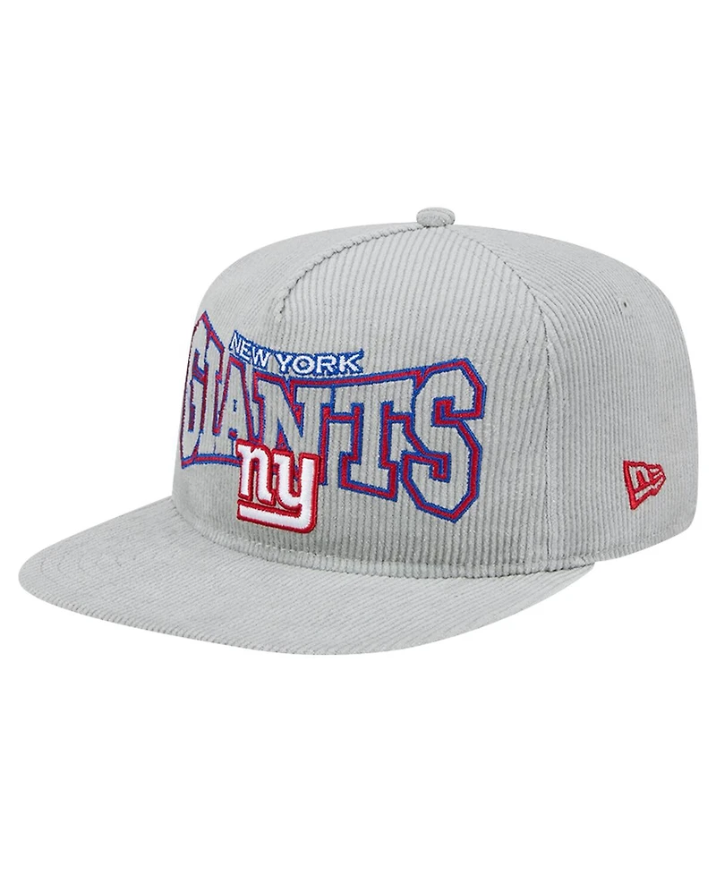 New Era Men's Gray New York Giants Corduroy Golfer Adjustable Hat