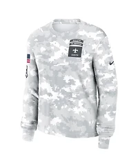 Nike Women's Arctic Camo New Orleans Saints 2024 Salute To Service Performance Long Sleeve T-Shirt