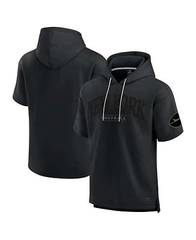 Fanatics Men's and Women's Black New York Jets Elements Ready Short Sleeve Pullover Hoodie