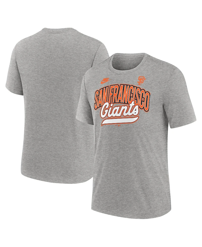 Nike Men's Heather Gray San Francisco Giants Cooperstown Collection Retro Tri-Blend T-Shirt
