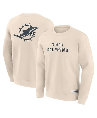 Fanatics Men's Cream Miami Dolphins Elements Future Ground Lettering Pullover Sweatshirt