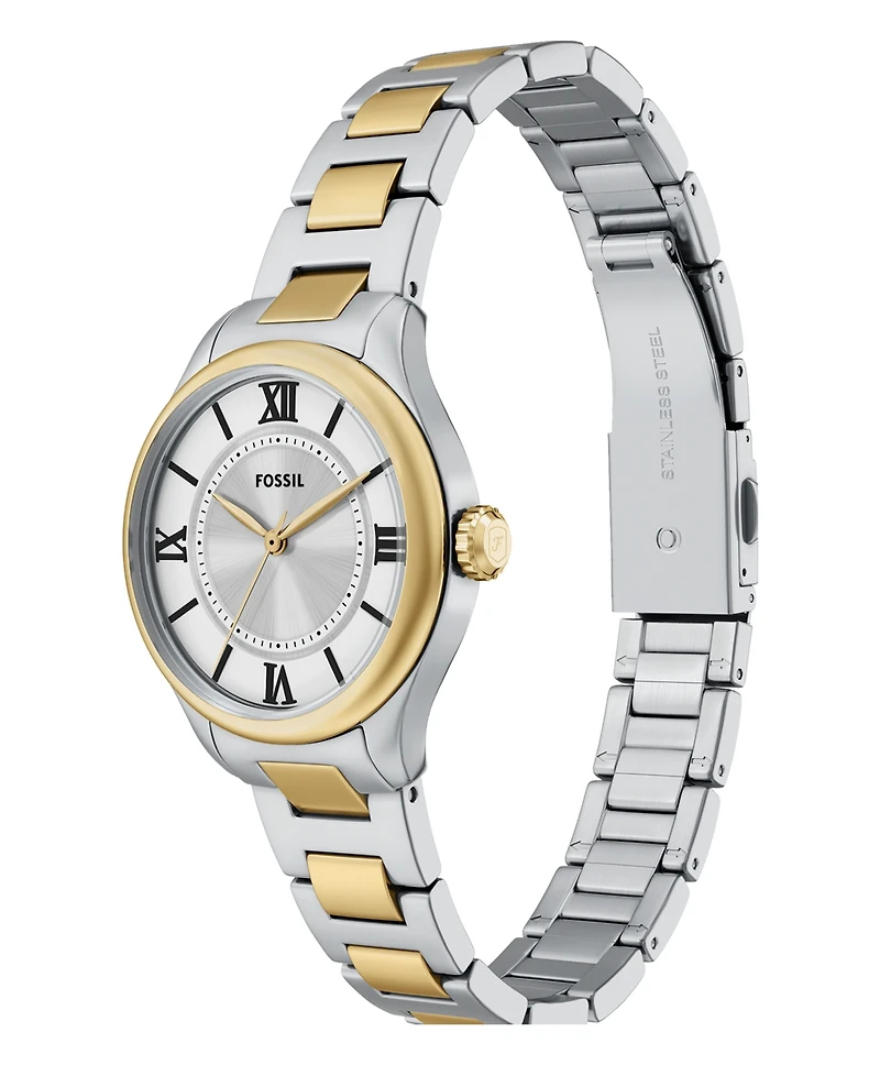 Fossil Women's Gilmore Three-Hand Two-Tone Stainless Steel Watch, 28mm